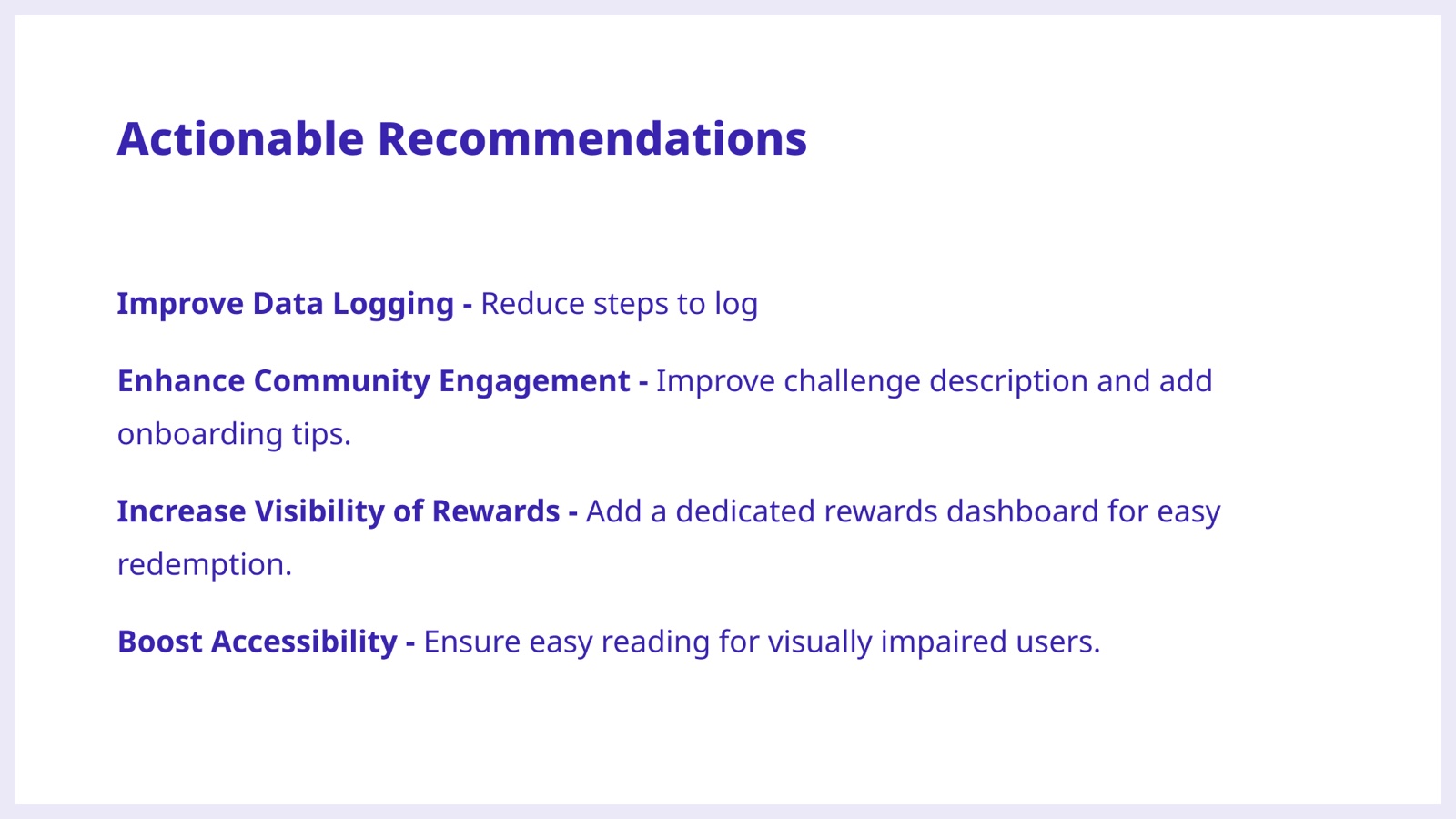 Recommendations