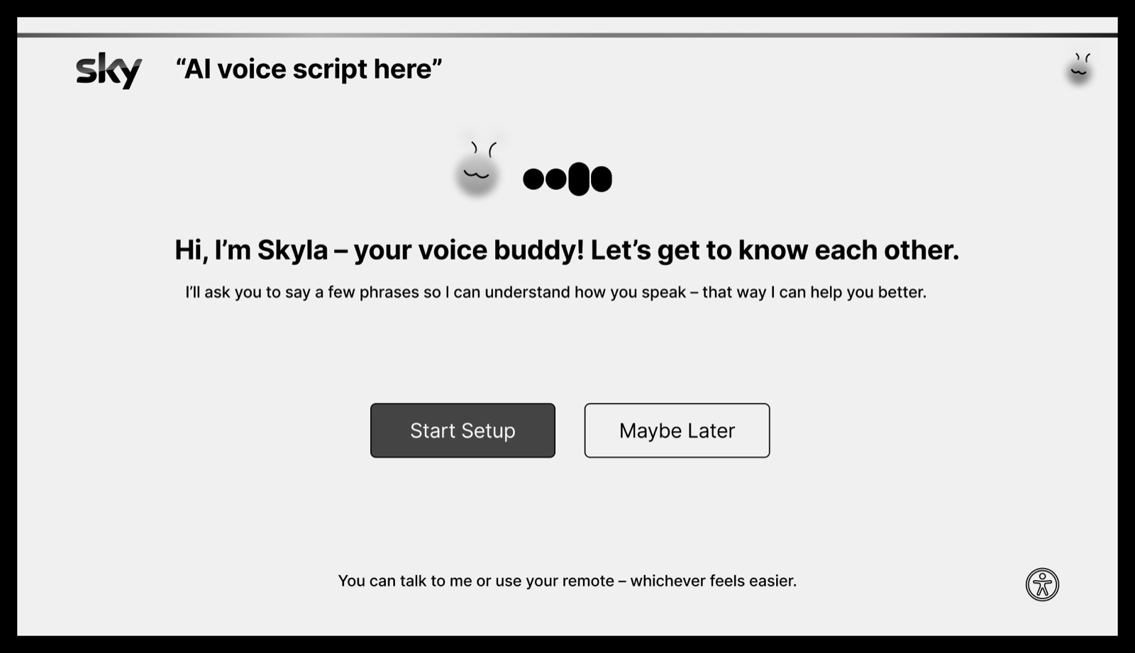 Skyla introduces herself and asks to learn your voice
