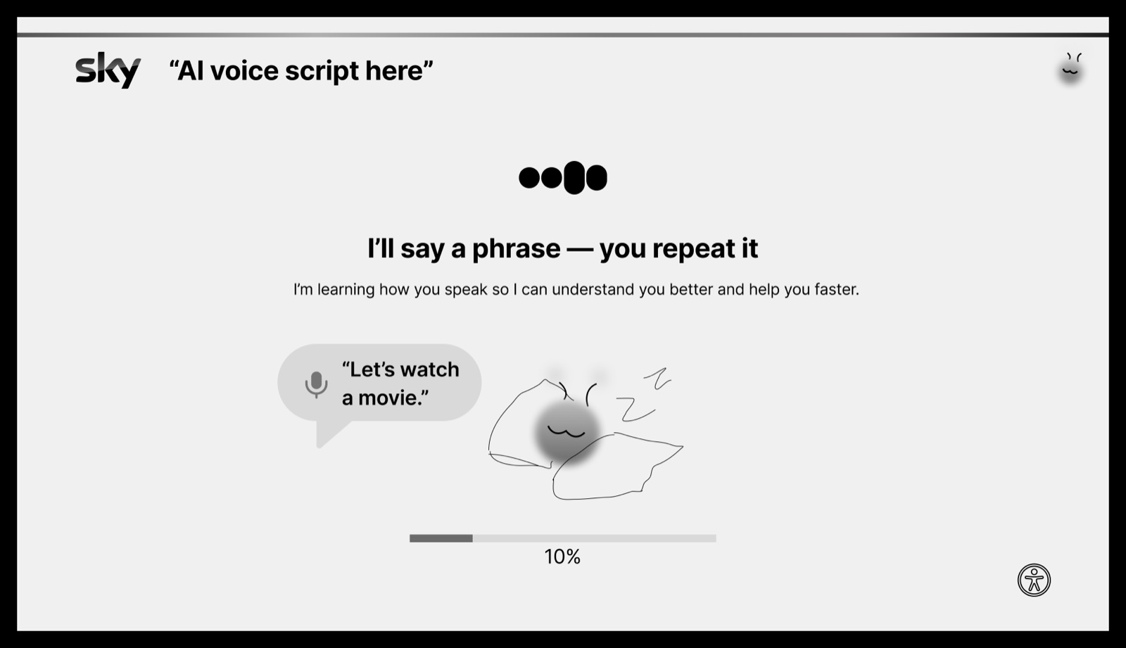 Repeat a phrase, ten per cent through