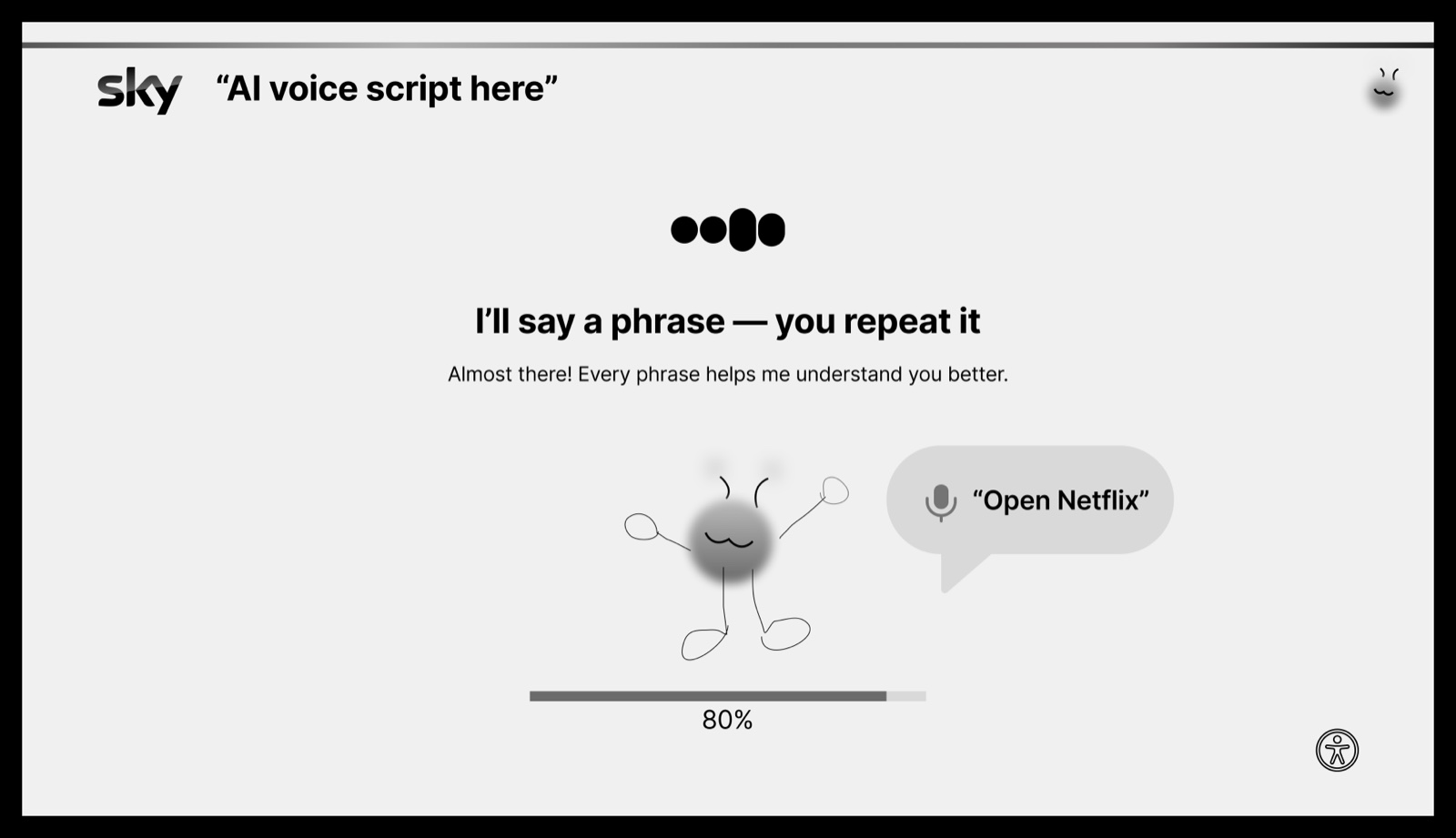 Repeat a phrase, eighty per cent through